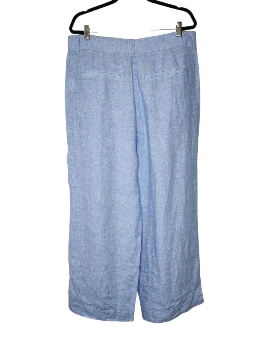 NEW Everlane The Way High Linen Drape Pant Blue Size 16 - Picture 2 of 7